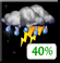 Nuboso, Chance Ligera Showers y Chance Thunderstorms